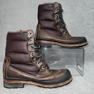 UGG Boots Men's Size 8.5 Brown‎ Hamric Puffer Boots Snow Winter 1002073